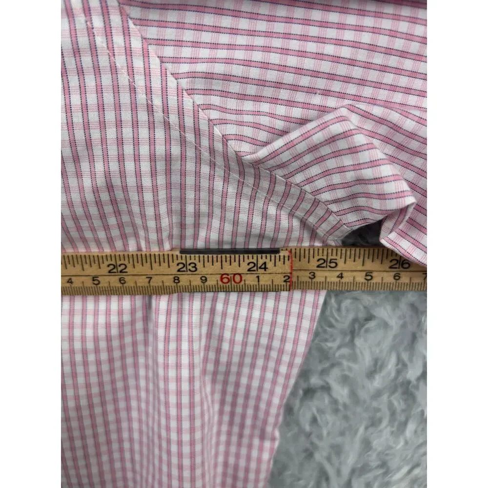 Banana Republic Slim Fit Dress Shirt XXL Pink Check Non Iron 100% Cotton